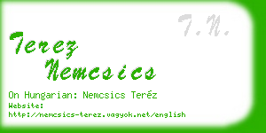 terez nemcsics business card
